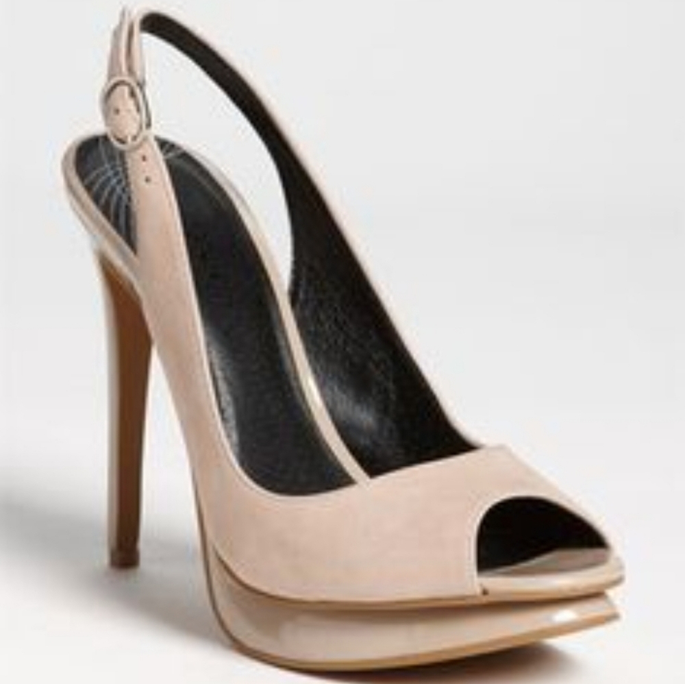 Trouve - Molly - suede peeptoe slingback stilettos